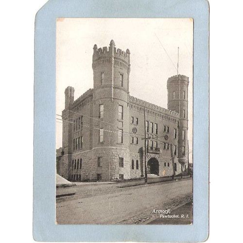 Rhode Island Pawtucket Postcard Armory Street Scene~1096