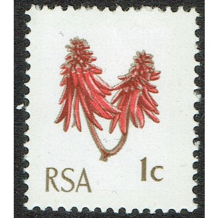 South Africa 1969 Kaffeboom Flower 1c Red and Brown SG277 UM