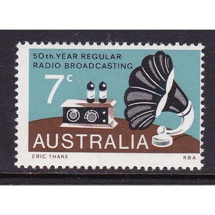AUSTRALIA 1973 50th ANNIV RADIO BROADCASTING 7c MINT SG560