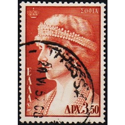 Greece. 1956 3d50 S.G.756 Used