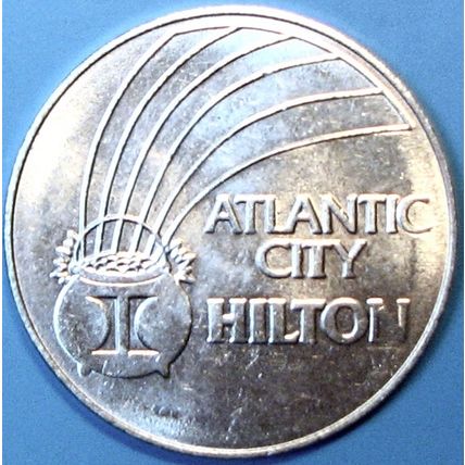 Hilton. $1 Casino Token. Atlantic City, NJ. F12.