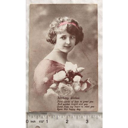 1916 postcard Birthday Wishes