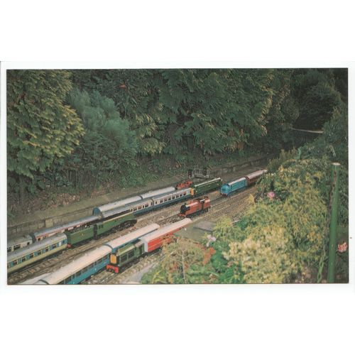 Busy Railway Bekonscot Model Village Postcard KBMV5