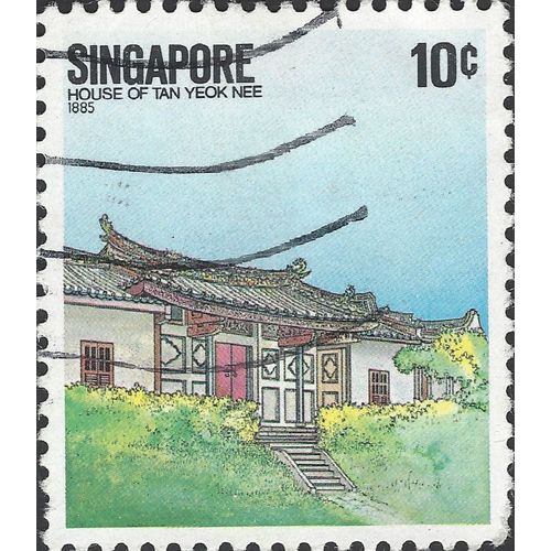 SINGAPORE, House of merchant Tan Yek Nee, blue 1984, 10c, #2