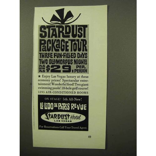 1964 Stardust Hotel Ad - Stardust Package Tour