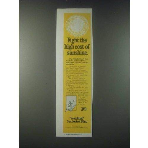 1978 3M Scotchtint Sun Control Film Ad - Fight the High Cost of Sunshine