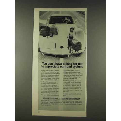 1978 The Asphalt Institute Ad - Don't be a Car Nut