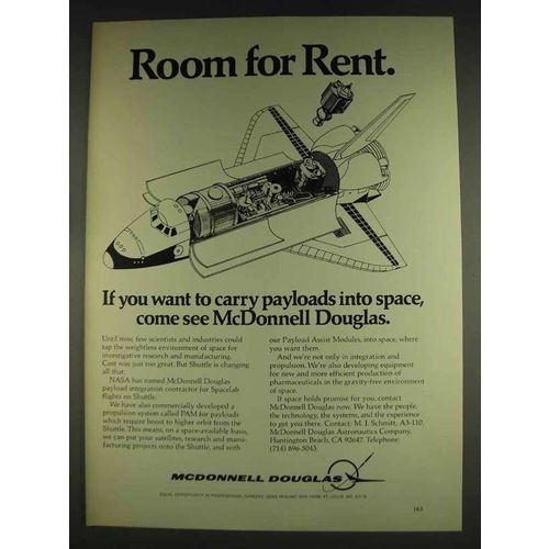 1978 McDonnell Douglas Space Shuttle Payload Assist Ad