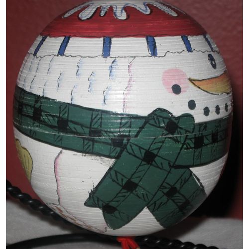 Christmas Ornament - Painted Round Bulb Style SNOWMAN