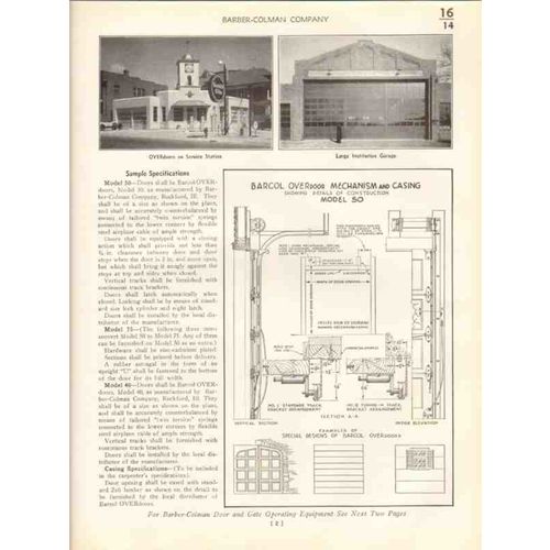 barber-colman company 1938 barcol overdoors gates vintage catalog