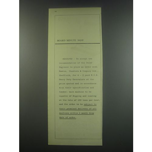 1949 Newton, Chambers & Company Ad - Board Minute 304/49