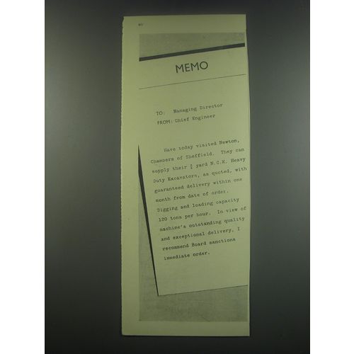 1949 Newton, Chambers & Company Ad - Memo