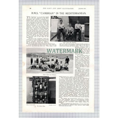 X1522) HMS CAMBRIAN Ship - 1897 Article