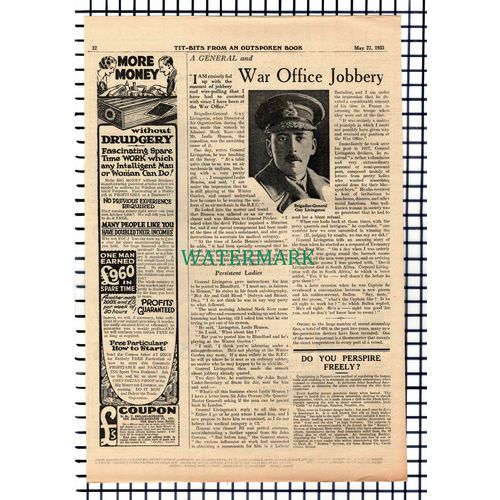 X1490) Brig Gen Guy Livingston Admiral Mark Kerr - 1933 Article