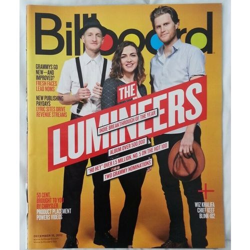 Billboard Magazine Dec. 16, 2012 - The Lumineers: Indie Breakthrough of the Year