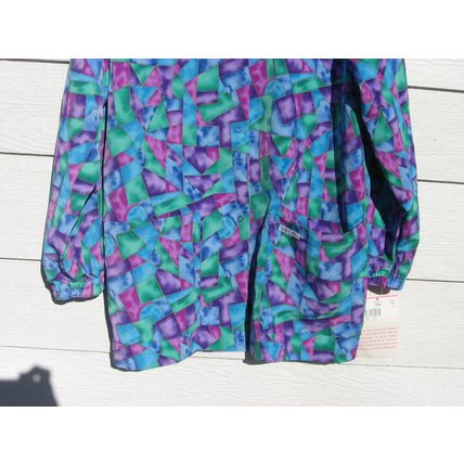 Cherokee Scrub Top XS 42 Chest NWT Stain Glass Blue Green Pink Medical Vet