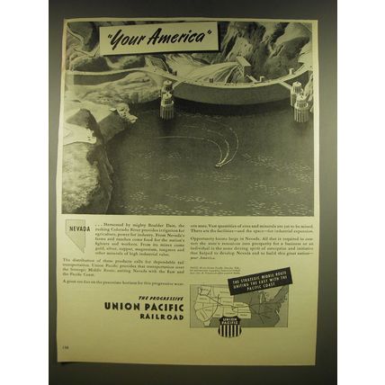 1945 Union Pacific Railroad Ad - Your America