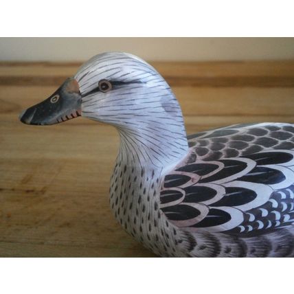 Colourful Vintage Wooden Duck Figurine