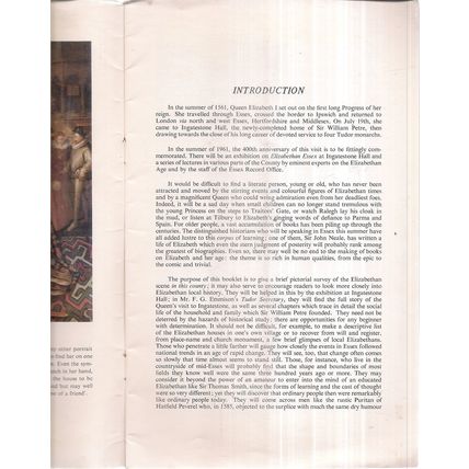 ELIZABETHAN ESSEX. 1961 28 page history p/b by Essex County Council