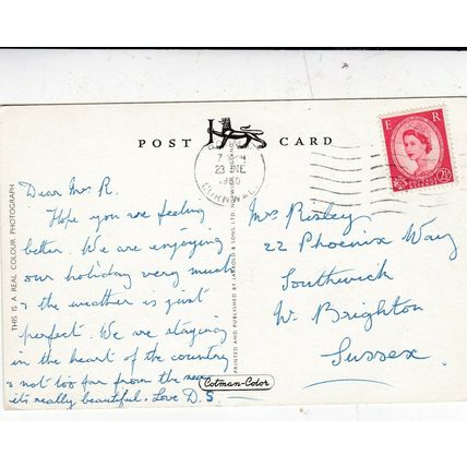 Padstow Harbour Cornwall Postcard 1960 used VGC