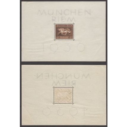 Germany 1936 "Munchen Riem Horse Race" Souvenir sheet . Michel #Block 4X. MNH
