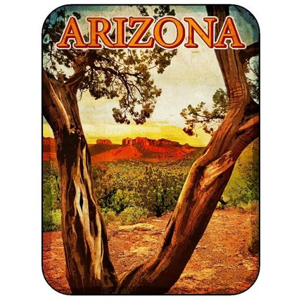 Arizona with Sedona Tree Fridge Magnet