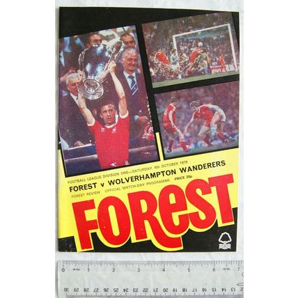 1979 programme Nottingham Forest v. Wolverhampton Wanderers + 2 tickets