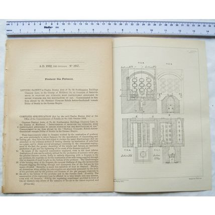 1882 Patent No. 4857 gas furnaces Stettiner Chamotte Fabrike Actien-Gesellschaft