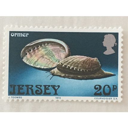 Jersey QEII 1973 Marine Life 20p Tuberculate Ormer Mounted Mint MM SG102 stamp