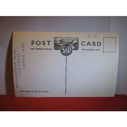 HEAD OF ULLSWATER LAKE DISTRICT, CUMBRIA postcard RP by A & D dated 1958 =