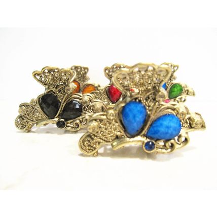 Jeweled antique bronze hair claw clip