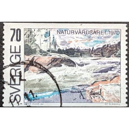 STAMP Sweden SG613 1970 70ore European Nature Conservation Year Used