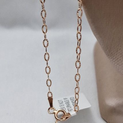 Vicenza Diamond Cut Oval Trace Chain 36" Long Rose Gold Overlay 925 Silver 3.37g