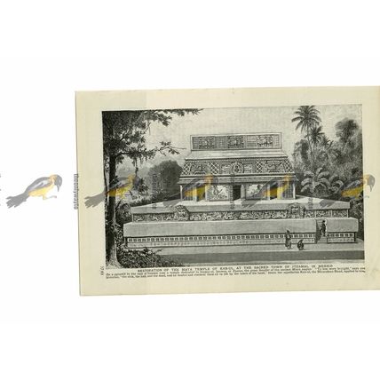 Restoration of Mayan Temple of Kab-Ul, Itzamal, Mexico, Book Illustration, 1909