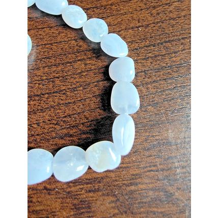 8-10mm Blue Agate Beads Rough Cut Polished Natural 42 beads 15" strung NB20
