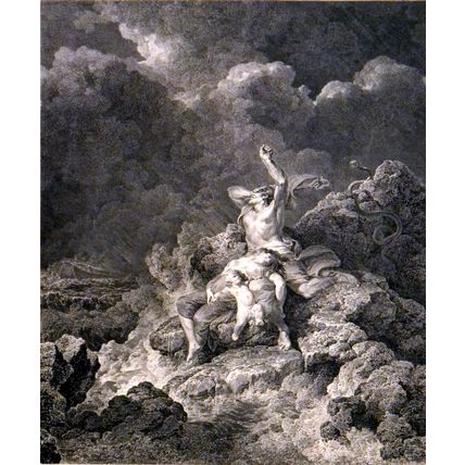 DELUGE 1795 Thomas Milton - Philip James de Loutherbourg ANTIQUE ETCHING