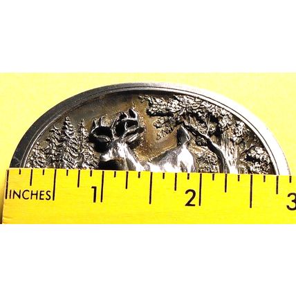 Kansas 1990 By H Bryant Inc 3134 Running Deer Buck Belt Buckle Made In Maryland