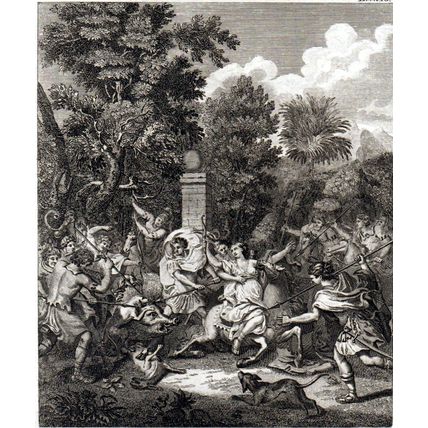 ANTIOPE RESCUED IN THE CHACE BY TELEMACHUS 1794 John Barlow - Dubourg ENGRAVING
