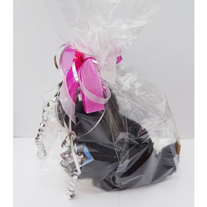 Black Cat hand made cuddly 12" Toy Cat With Collar And Engraved Tag Gift Wrapped