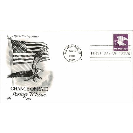 UNITED STATES OF AMERICA USA 1981 POSTAGE B ISSUE ARTCRAFT FIRST DAY COVER EAGLE