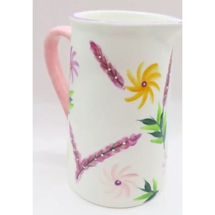 Purple & Yellow Floral Jug 14 CM Fine China Tableware Gift Home Decor Ceramic