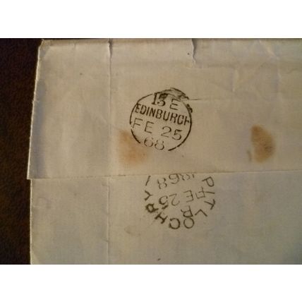 1868 GB QV 1d Red stamp Plate 89 cover Pitlochry Edinburgh MacDonald Dunalistair