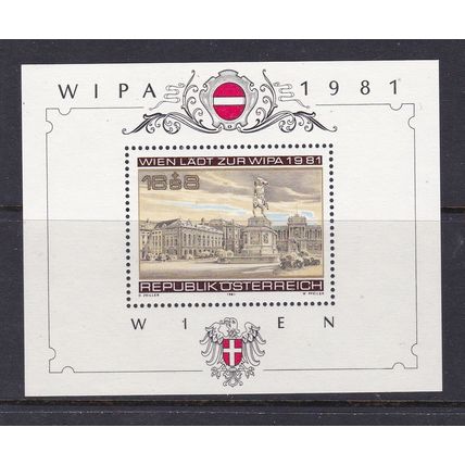 AUSTRIA 1981 WIPA STAMP EXHIBITION SOUVENIR SHEET 3RD ISSUE MNH SG MS1893
