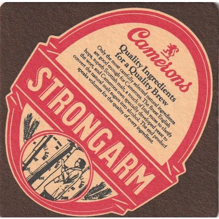 BEER MAT - CAMERONS BREWERY - STRONGARM - (Cat No 140) - (1983)