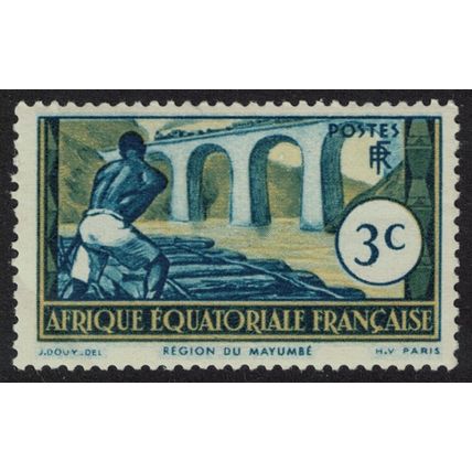 Fr. Eq. Africa Logging near Mayumba Trees 3c Def 1937 MNH SG#36