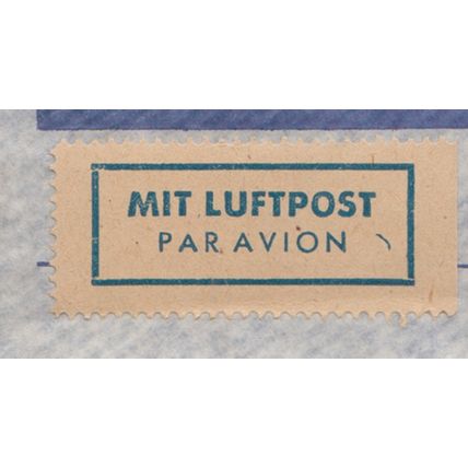 AIR MAIL etiquette on cover Germany Mit Luftpost 1949