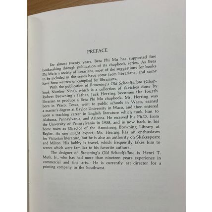 1972 1ST EDITION "BROWNING'S OLD SCHOOLFELLOWS" ILLUSTRATED BOOK (P3)