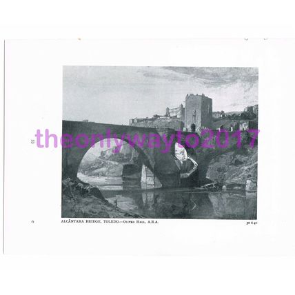 Alcantara Bridge, Spain, by Oliver Hall, Book Illustration, 1926