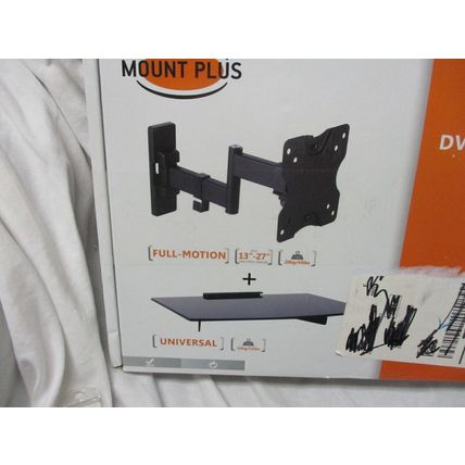 Universal 13"-27" Double Arm Articulating TV Wall Mount LDA21-112+DVD-30 Flat TV