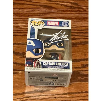 Funko Pop! Captain America #1419 Facsimile Laser Autographed (Box & Protector)